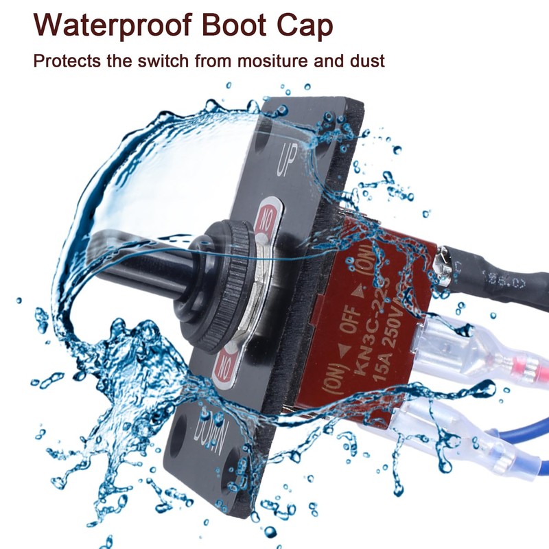 DMWD Waterproof Momentary Toggle Switch (ON)-Off-(ON) Up Down Polarity Reverse