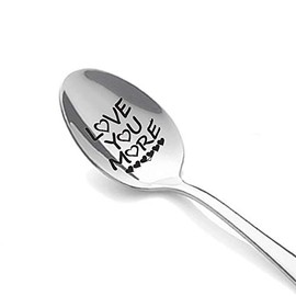 Love You More Gifts Spoon for Him Her Anniversary Birthday Gift for Girlfriend Boyfriend Christmas Gifts for Husband Wife Coffeespoons for Daughter Spoon