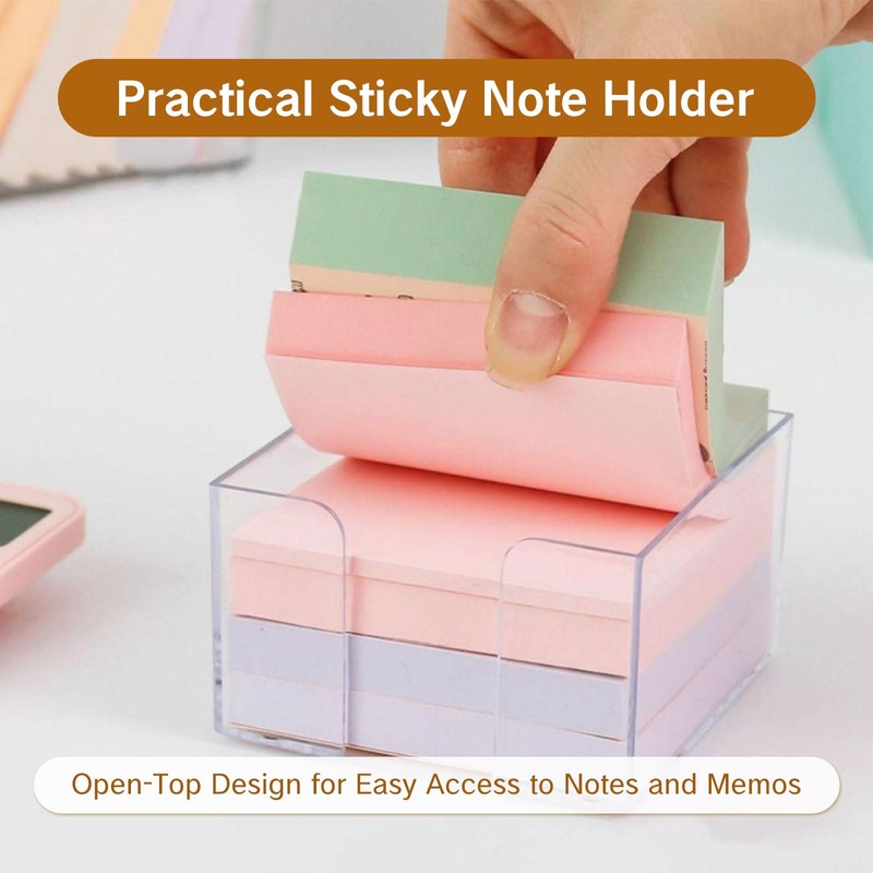 OKKRMGZ Acrylic Post It Holder for Desk Clear Self Stick