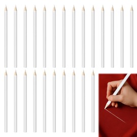 Musiook 24 Pack White Pencils,Tailors Chalk Pencil Set, Fabric Chalk, Dressmaking, Quilting, and Sewing – Ideal White Pencil Markers for Fabric and Drawing Use