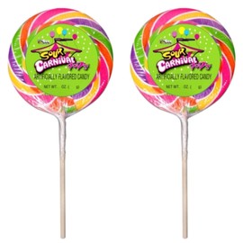 Giant Sour Apple Carnival Swirl Lollipops 4.25 oz. (120g) (Pack Of 2)