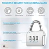 3 Digit Combination Padlock, 4mm Shackle Dia, Resettable Lock Zinc