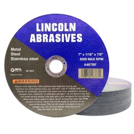 Lincoln Abrasives 25-Pack 7" x 1/16" x 7/8" Cut-Off Wheels Metal & Stainless Steel