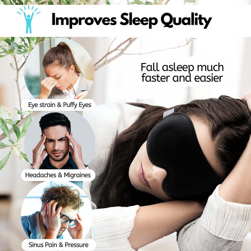 Sleep Mask Blackout Eye Mask Blindfold Light Blocking for Home,