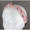 Pink flower headband Turban Knot knotted floral fabric covered grip
