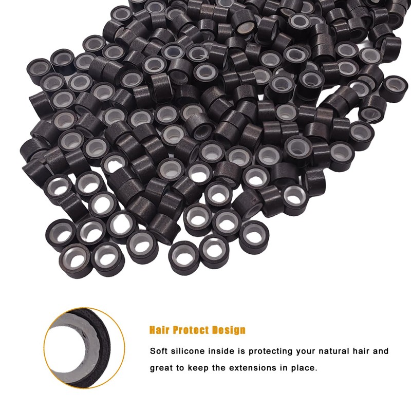 Aouuhe 500 Pcs Micro Link Rings Beads for Hair Extensions
