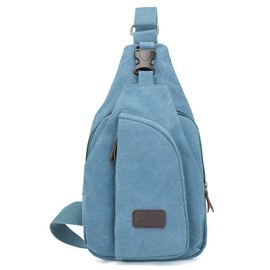 Donally Women's Canvas Body Bag, Shoulder Bag, Zipper, blue (light)