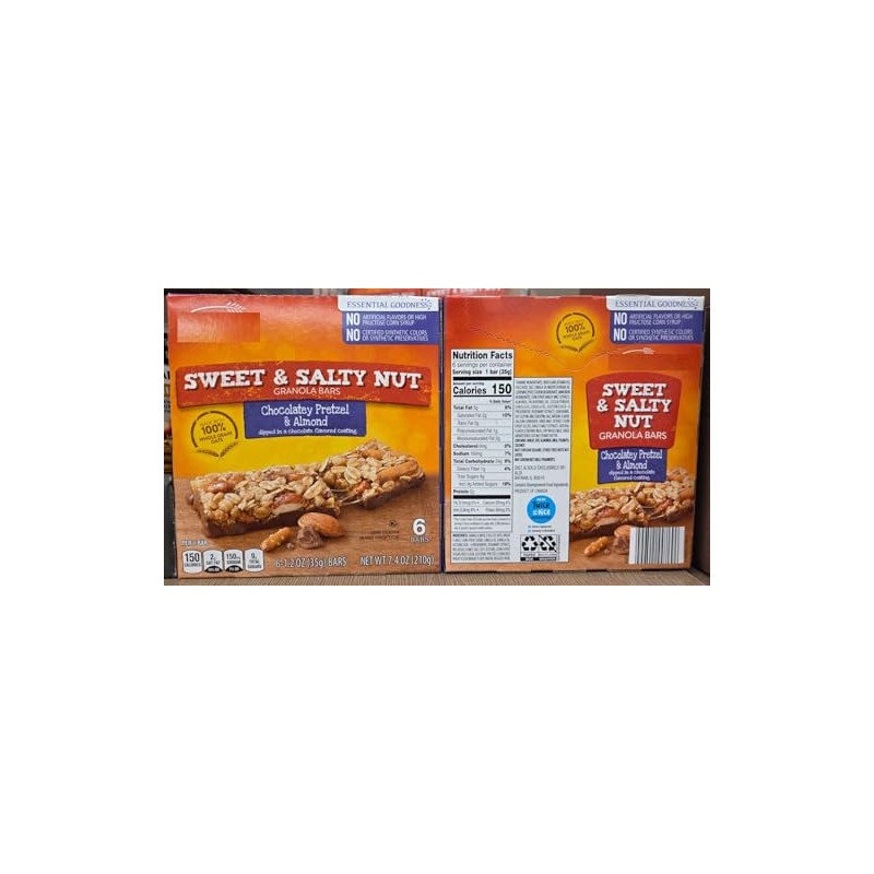 Mill-ville Sweet & Salty Nut Granola Bars Chocolatey Pretzel &