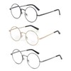 EYE ZOOM 3 Pack Round Metal Frame Blue Light Blocking