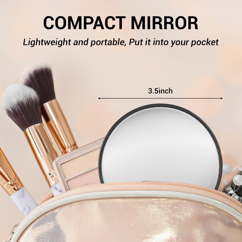 Magnifying Mirror 10X&30X Set, Magnified Mirror 3.5" with Two Suction