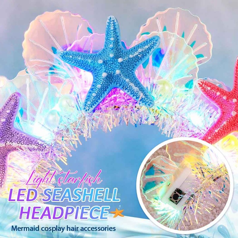 BARTOSI - Diadema de sirena iluminada con luces LED para