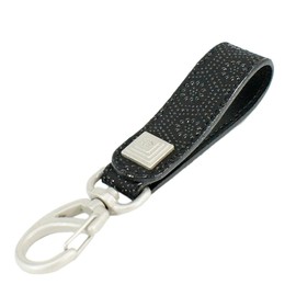 Indenya 4701-01-003 Belt Strap, Key Chain B, Deer Leather, Black Lacquer, Turtle Shell Pattern, Black