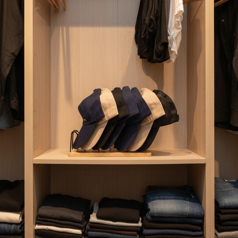 YiuMieYouMie Hat Rack, Display Stand, 7-Cap Storage Organiser for Baseball