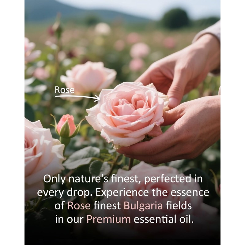 Airoomoil Pure Rose Essential Oil, 100% Pure Natural Rose Essential