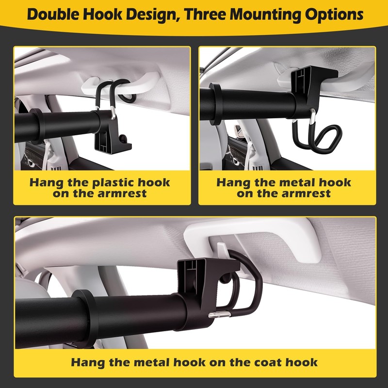 Heavy Duty Car Clothes Hanger Bar 30-64 inches, 4Pcs Additional