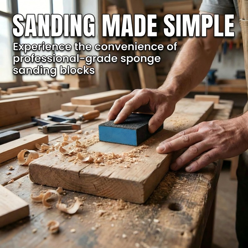 8 Pack Sanding Sponge Blocks,60 Grit Cuttable Washable Reusable Wet
