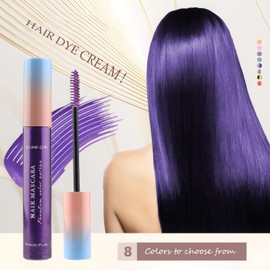 aopoka Temorary Hair Mascara, 8 Vibrant Colors Temporary Hair Dye, Safe Green Formula, Hair Color for Parties, Music Festivals, Birthdays, Hair Chalk for Kids and Women Not-Greasy #sparkly silver