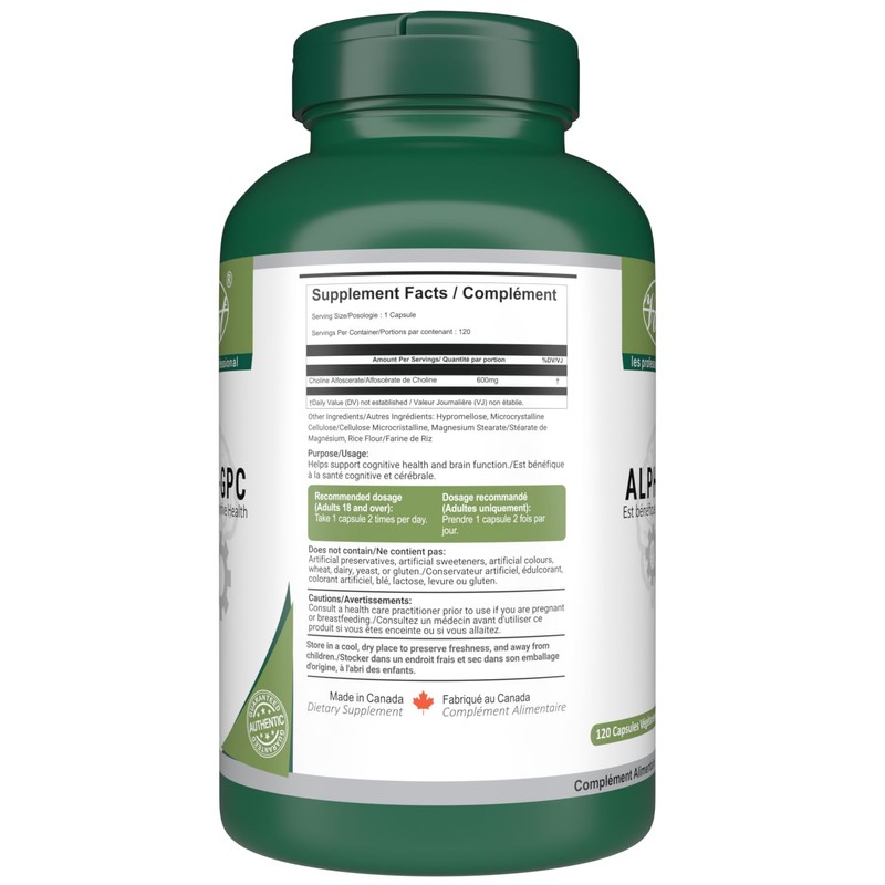 VORST Alpha GPC 600mg 120 Vegan Capsules | Bioavailable Choline