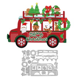 DELORIGIN Christmas Bus Cutting Dies Metal Snowman Cutting Dies Card Making Cutting Dies Embossing Stencils Frame Cutting Dies 2025 for DIY Embossing Scrapbooking Craft Cards