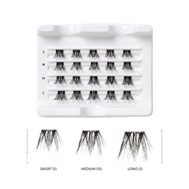 VLuxe Extended Clear Band Faux Mink Cluster, Ultra Comfort False Eyelashes with Light & Clean Extension Look, Clean Thin Band for Natural Blending