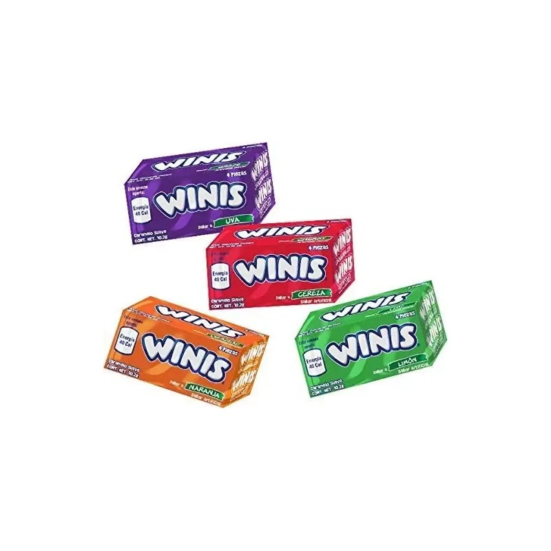 Winis Chicloso Minis Originales Caramelo Suave Dulce 32 Pz