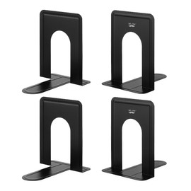 Mr. Pen- Book Ends, 4 Pack, Light Pink, Heavy Duty Metal Bookends for Shelves, Book Holders for Shelves, Metal Bookends