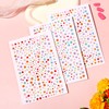 3 Sheets Self Adhesive Pearl Stickers Rainbow Round Face Gem