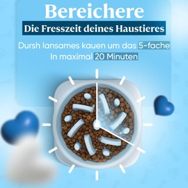 Antischlingnapf Hunde groß | Langsam und gesund Futterung, Slow Feeder Napf, Verdauungsfördernd, Anti-Erbrechen Schlingnapf, Rutschfest Standfuß, Hundenapf, Für große und XXL Hunde (Blau, Großer Hund)