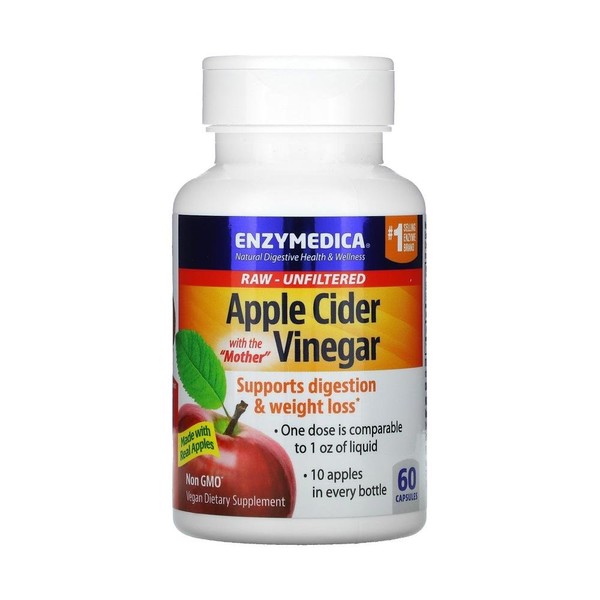 Enzy Medica Apple Cider Vinegar 60 Capsules Apple Cider Vinegar Apple Vinegar / 엔자이메디카 애플사이다비니거 60캡슐 Apple Cider Vinegar 사과 식초