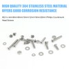 DYWISHKEY 566 Pieces M2.5X 4/6 /8/10 /12/16 /20mm Phillips Countersunk