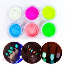Naekkeodeuktem Neon Glitter Glow-in-the-Dark Glitter Painting Glow Paint Set 6 Types