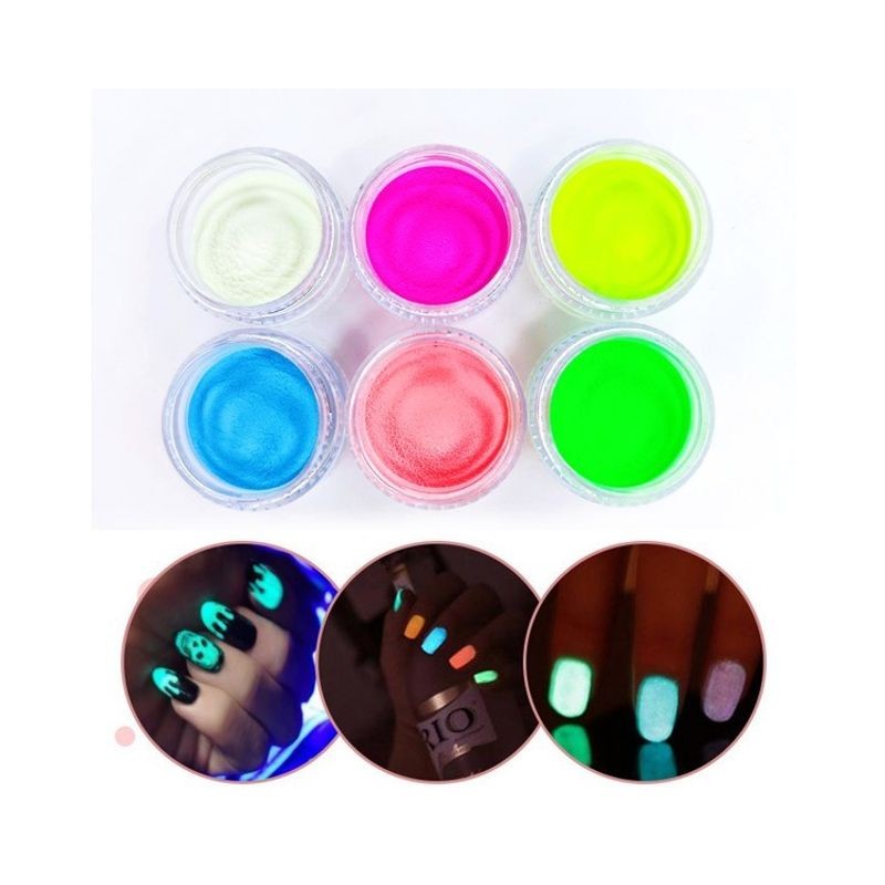 Naekkeodeuktem Neon Glitter Glow-in-the-Dark Glitter Painting Glow Paint Set 6