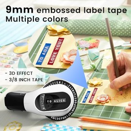 Zodzi Etiquetadora, etiquetadora vintage en relieve, máquina de etiquetas retro en relieve para manualidades de bricolaje, kit de diario basura y sumi