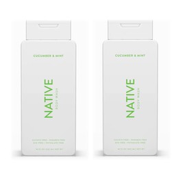 Native Body Wash Contains Naturally Derived Ingredients | For Women & Men, Sulfate, Paraben, & Dye Free Leaving Skin Soft and Hydrated | Cucumber & Mint 18 oz - 2 Pk