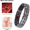 JEROOT Men's Magnetic Bracelet Made of Brushed Grey Titanium Bracelet