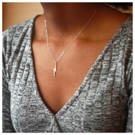 Inilbran Boho Thunder Choker Necklace Silver Flash Necklace Choker Vintage Thunder Pendant Necklace Minimalist Flash Flash Necklace Jewellery for Women and Girls