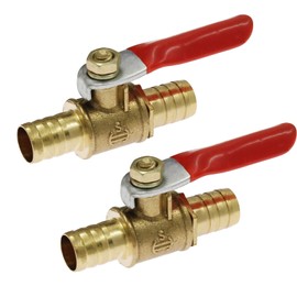 Bonsicoky 2Pcs Brass Water Ball Valve 3/8" Hose ID Shut Off Valve Hose Barb Tubing Connector Switch Thread Pipe Fitting for Air, Water Pipes