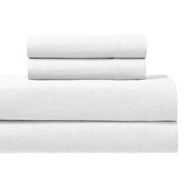 Royal Hotel Bedding Heavy Soft 100% Cotton Flannel Sheets, 4pc Bed Sheet Set, Deep Pocket, Thick, Heavy and Ultra Soft Cotton Flannel, White, California-King