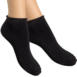 alber's SENSITIVE MINI - 5 Pairs | Cotton Sneaker Socks for Women | Ultra Comfortable Top | Low Cut | Non-Binding Ankle | Ideal for Sensitive Feet | Black | Size 3.5-5