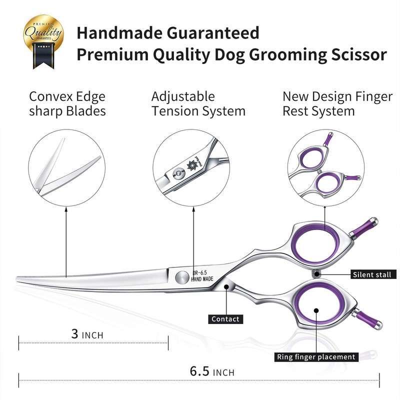 Grooming Pet Shear, 6.5 Inch Downword Curved Scissors, Curved Shears