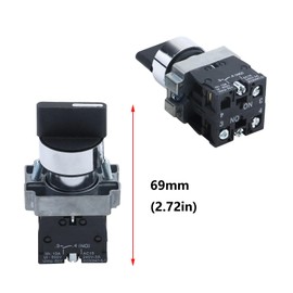 Antrader 4pcs ZB2-BE101 SPDT 2NO 4 Pin 3 Position Round Top Rotary Selector Switch AC 600V 10A