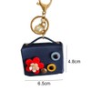 Mini Handbag Coin Purse Keychain for Women,Black Pendant Keyrings Makeup