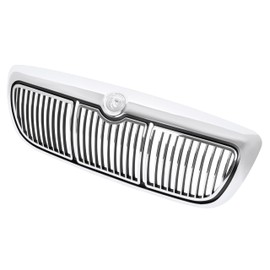 KUAFU Front Grill Compatible with 1998-2002 Mercury Grand Marquis GS/LS Replacement for F8MZ8200AA FO1200353 Plastic(ABS) Upper Bumper Grille Chrome Shell+Black Insert