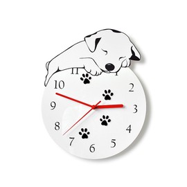 3D Cute Wall Clock Non-Ticking Silent Kids Room Decorative Clock with Unique Lovely Cartoon Shape - Puppy Dog 12inch (White)
