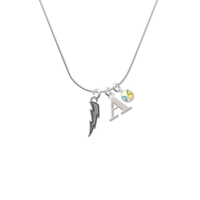 Delight Jewelry Silvertone Lightning Bolt - Silvertone Capital Initial Charm