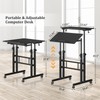 Enayplon Small Standing Desk with Wheels, Mobile Stand Up Desk,