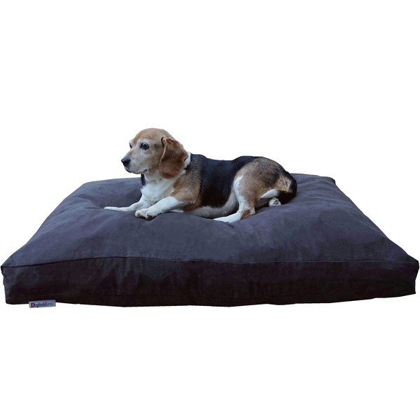 Dogbed4less Memory Foam Dog Bed for Medium Large Dogs with Orthopedic Comfort, Waterproof Liner and Espresso Washable Pet Bed Cover 40X35 Pillow