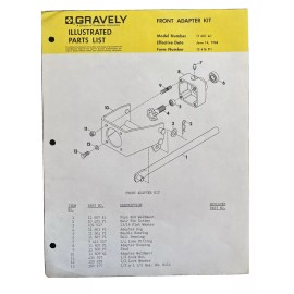 Gravely Front Adapter Kit Illustrated Parts List Model 11 601 A1 Form 13 416 P1