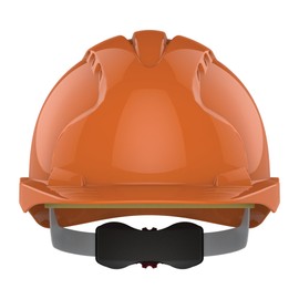 JSP EVO3 HDPE Safety Helmet for Construction/Building with Revolution Wheel Ratchet Orange Vented (AJF170-000-800)