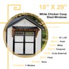 2 Pack Shed Windows 10'' x 29'' White Flush Mount